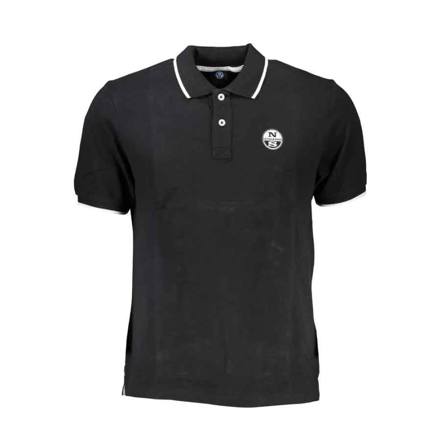 North Sails Black Cotton Men Polo Shirt