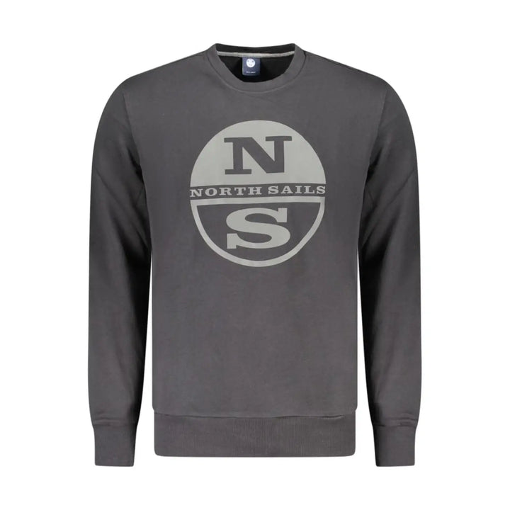 North Sails Black Cotton Men Sweatshirt