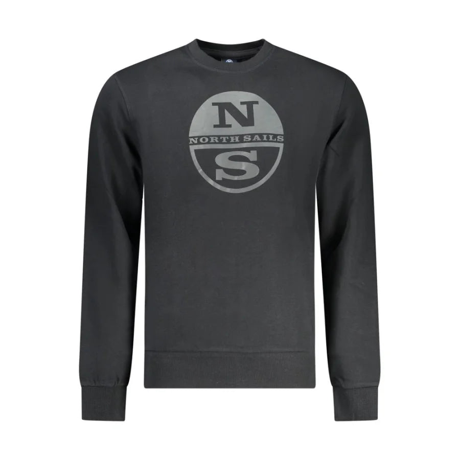 North Sails Black Cotton Men Sweatshirt