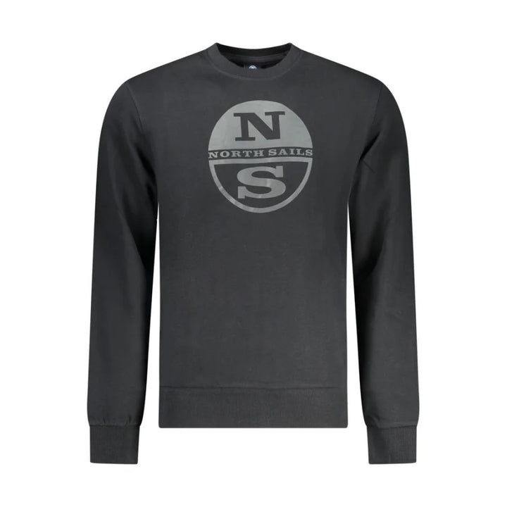 North Sails Black Cotton Men Sweatshirt