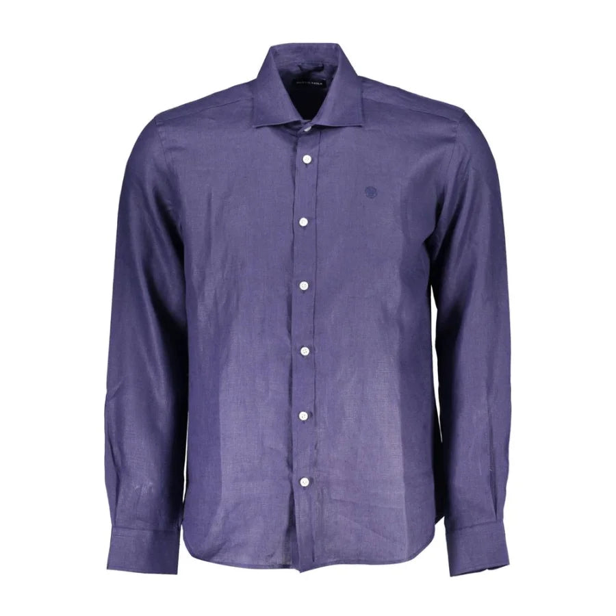 North Sails Blu Linen Men Shirt