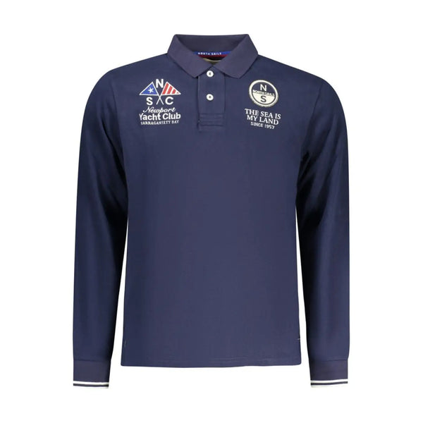 North Sails Blue Cotton Men Polo Shirt