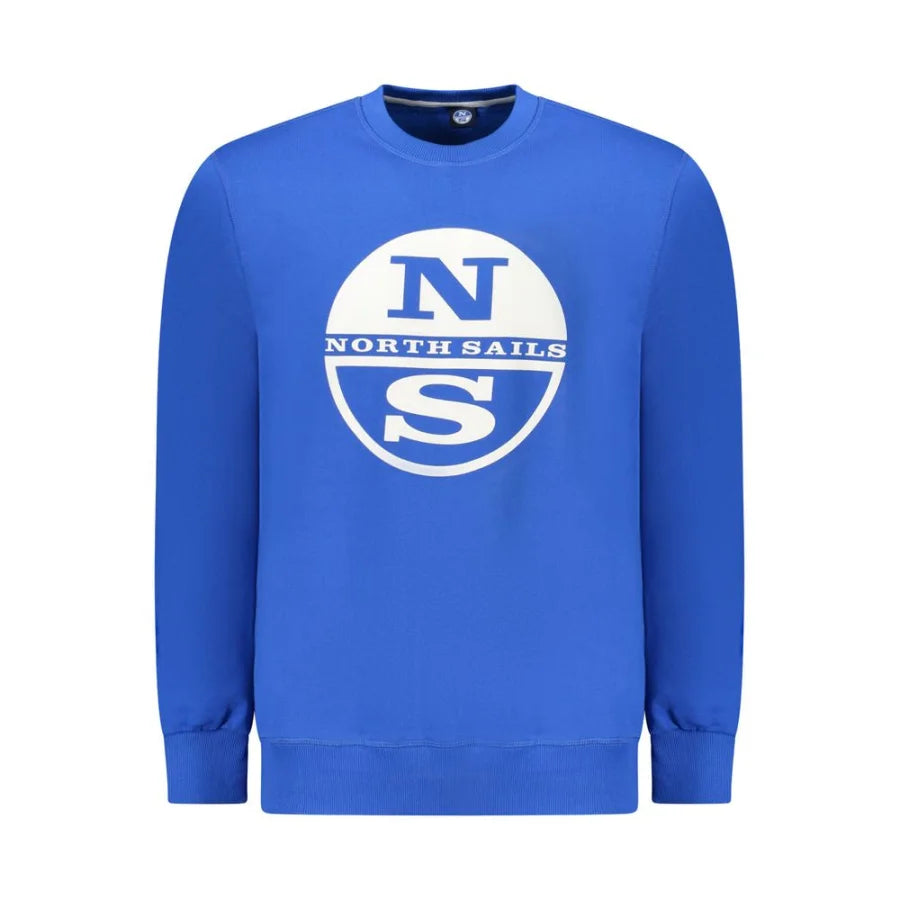North Sails Blue Cotton Men Sweatshirt