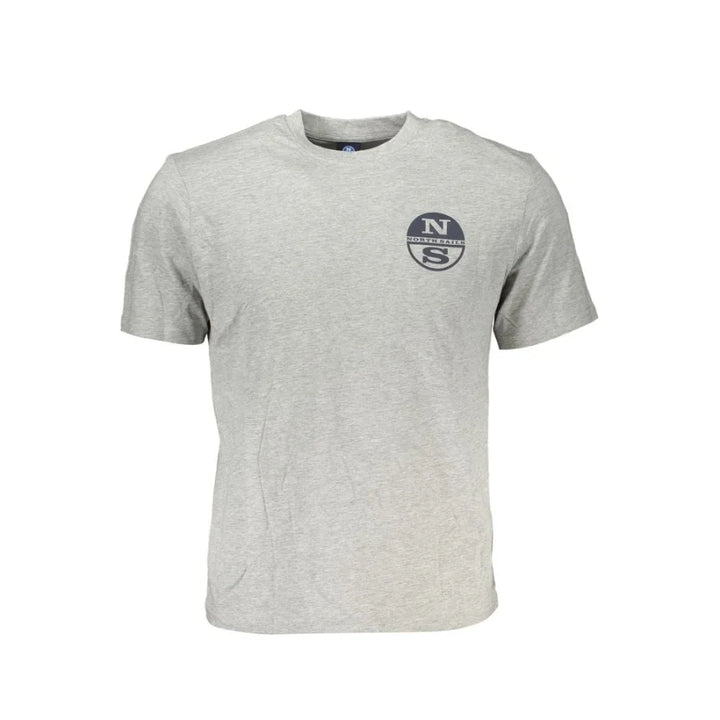 North Sails Gray Cotton Men T-Shirt