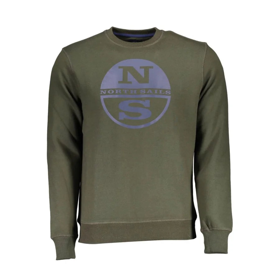 North Sails Green Cotton Men Sweater