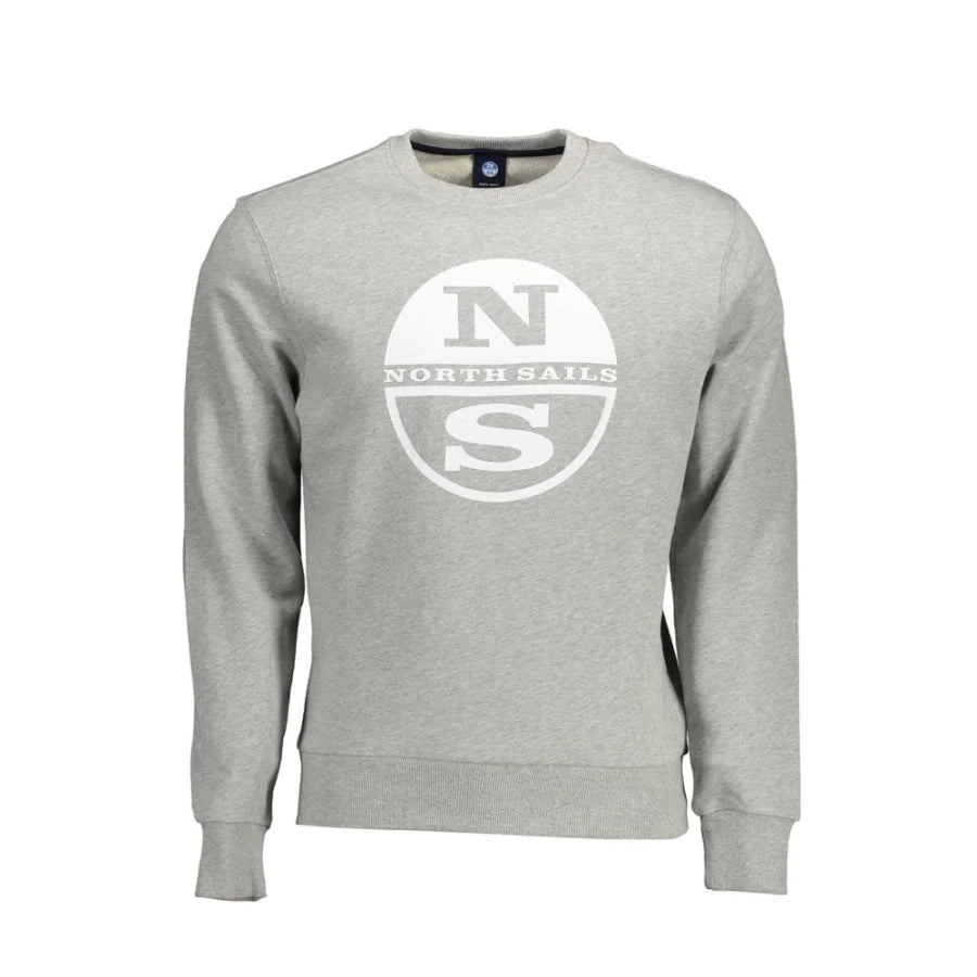 North Sails Grigio Cotton Men Sweatshirt