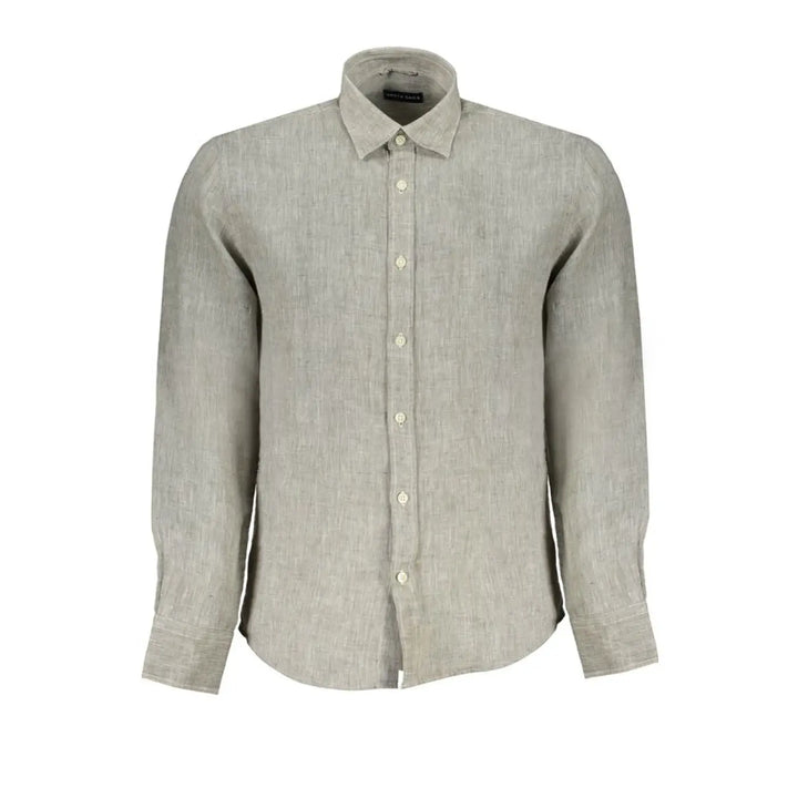 North Sails ’Grigio Linen Men’s Shirt with Italian Collar’