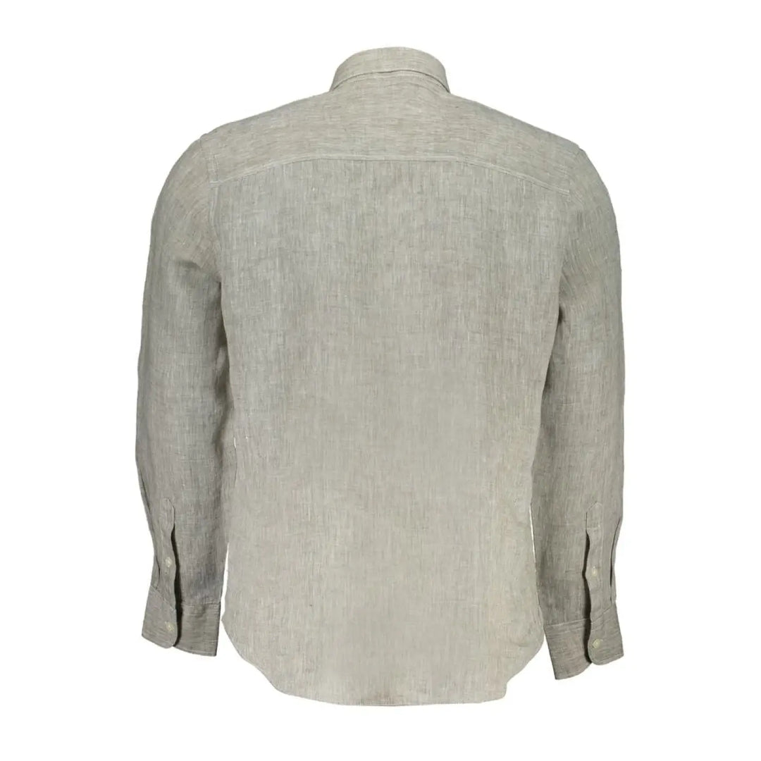 North Sails ’Grigio Linen Men’s Shirt with Italian Collar’