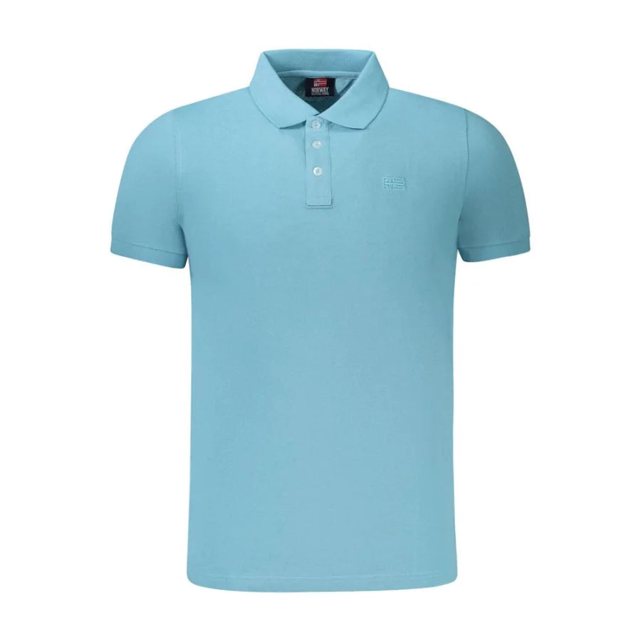 Norway 1963 Azzurro Cotton Mens Polo