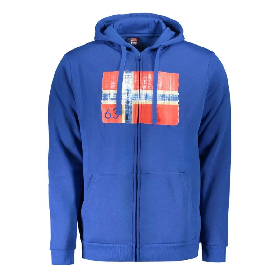 Norway 1963 Blue Cotton Men’s Hooded Sweatshirt