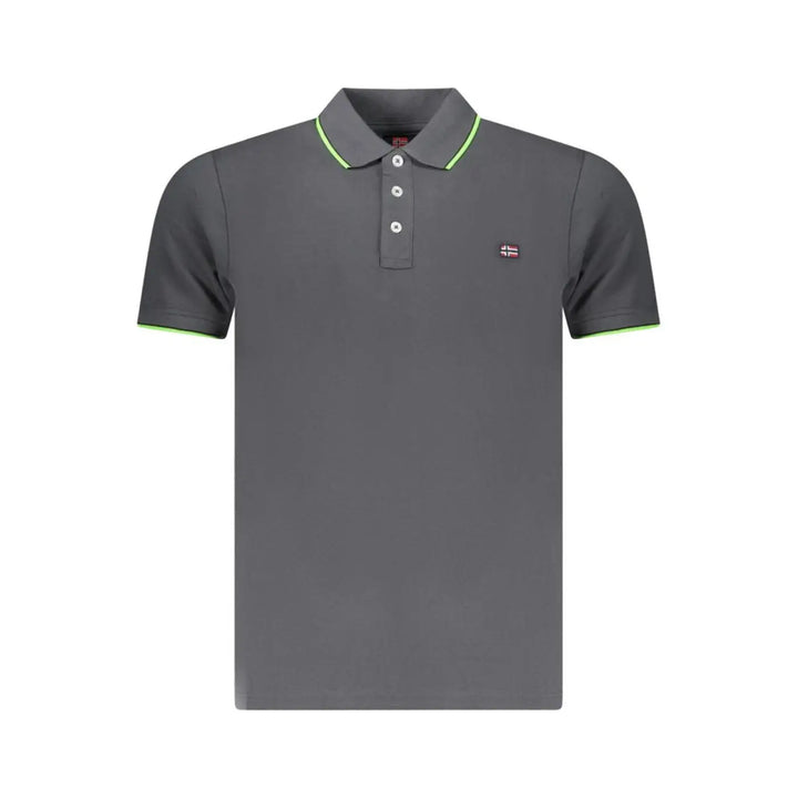 Norway 1963 Gray Cotton Mens Polo Shirt