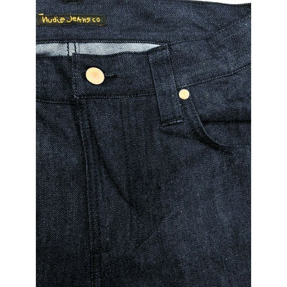Nudie Jeans Blue Cotton Classic Fit with Logo Patch and Welt Pockets