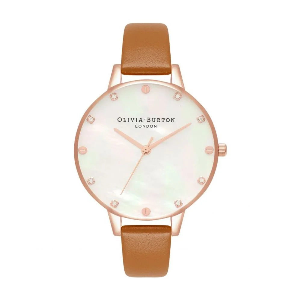 Olivia Burton Brown Artificial Leather Dress Watch