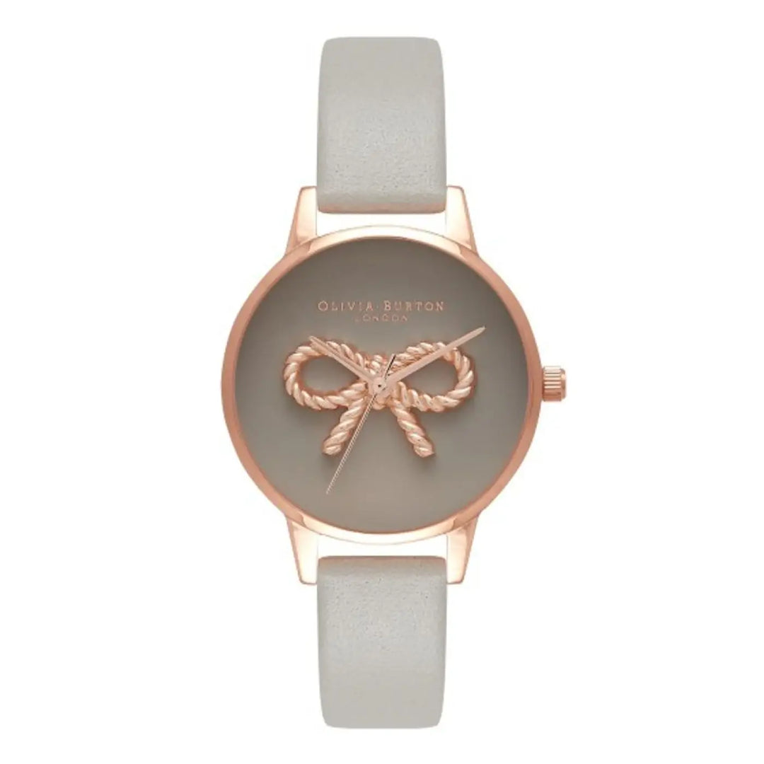 Olivia Burton Gray Artificial Leather Dress Watch