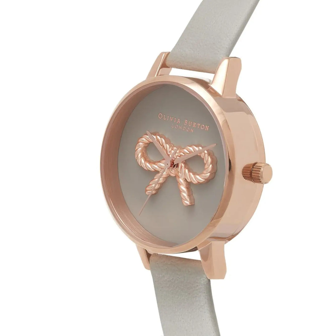 Olivia Burton Gray Artificial Leather Dress Watch
