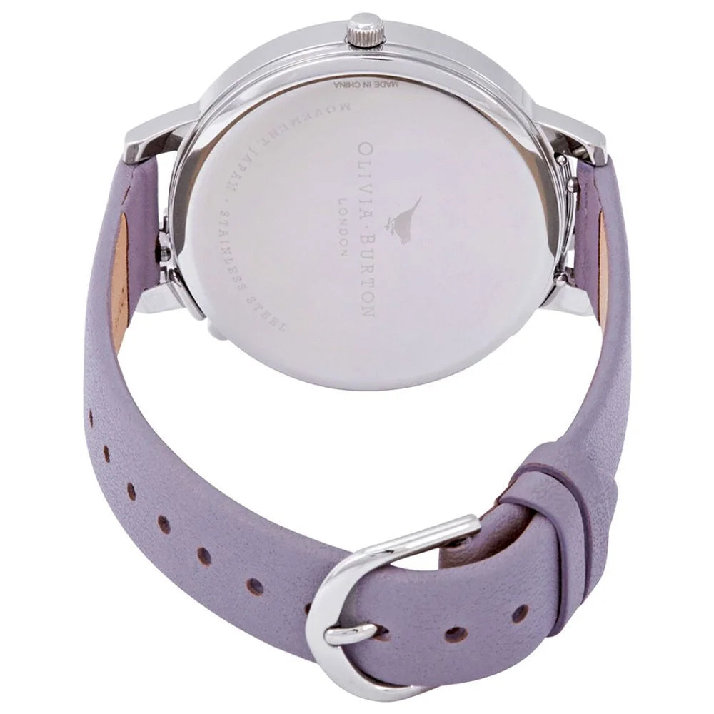 Olivia Burton Purple Artificial Leather Watch with Silver Stainless Steel