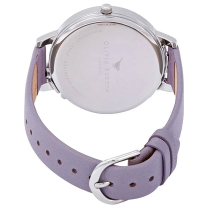 Olivia Burton Purple Artificial Leather Watch with Silver Stainless Steel