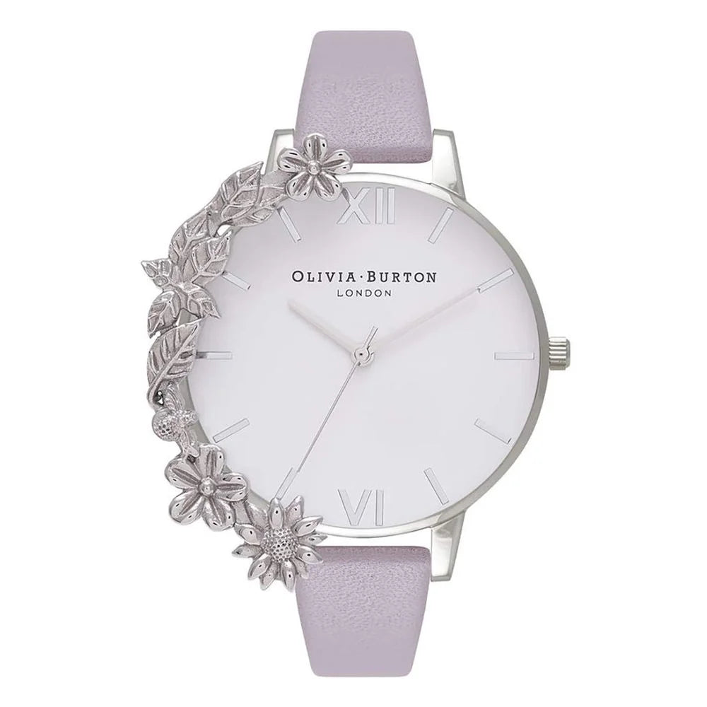 Olivia Burton Purple Artificial Leather Watch with Silver Stainless Steel