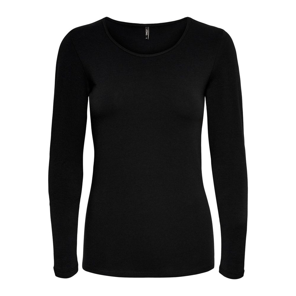 Only - Black Cotton Long Sleeve T-Shirt