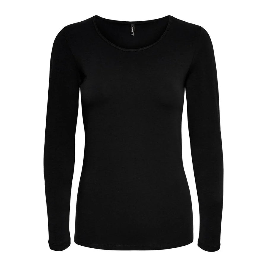 Only Black Cotton Long Sleeve T-Shirt