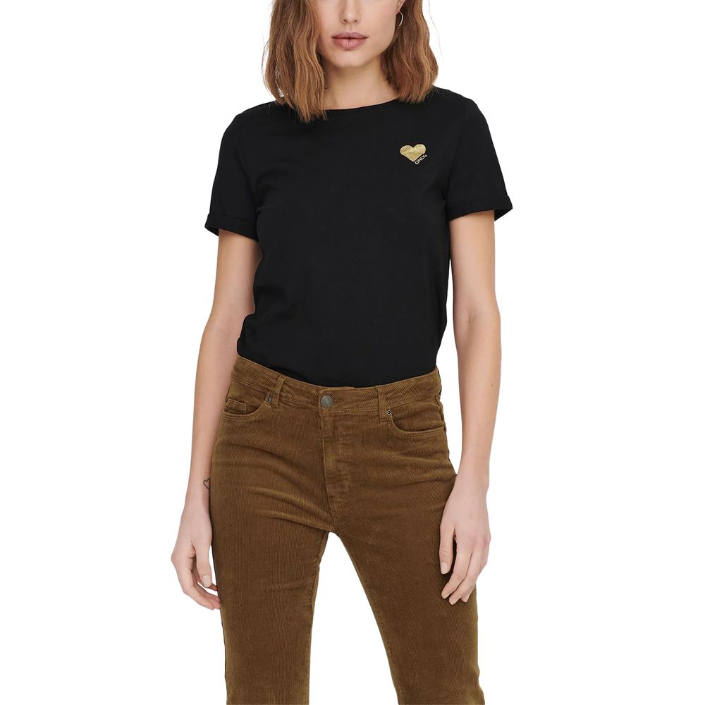 Only - Black Cotton T-Shirt