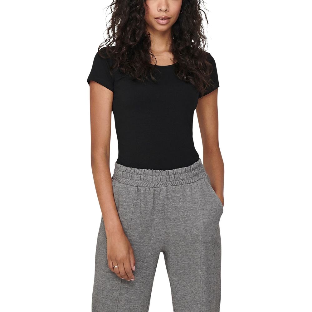 Only - Black Cotton T-Shirt
