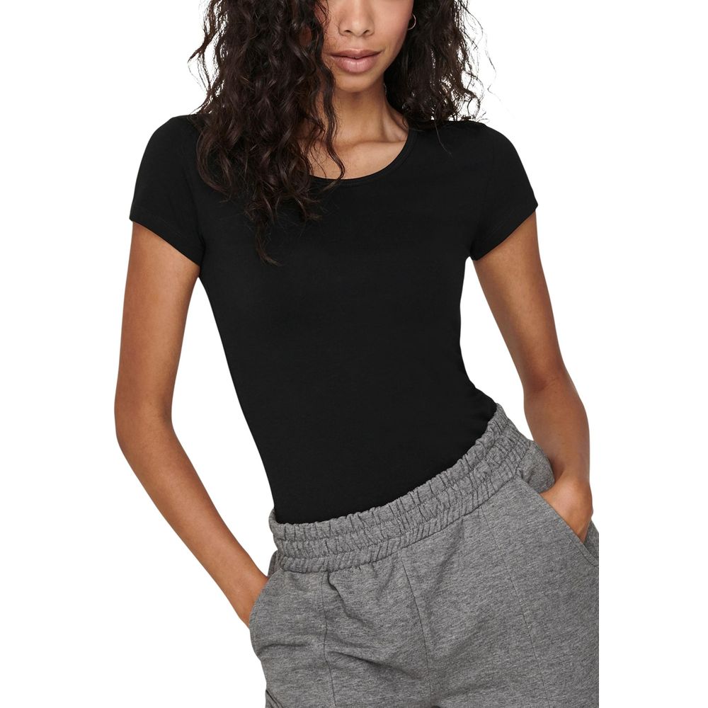 Only - Black Cotton T-Shirt
