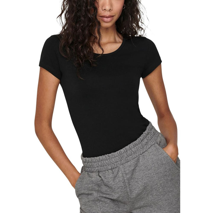 Only - Black Cotton T-Shirt