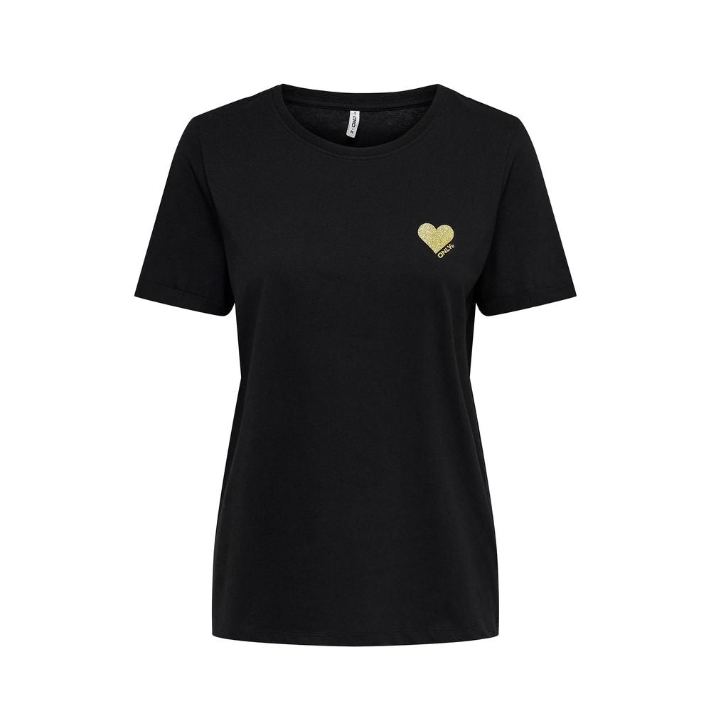 Only - Black Cotton T-Shirt