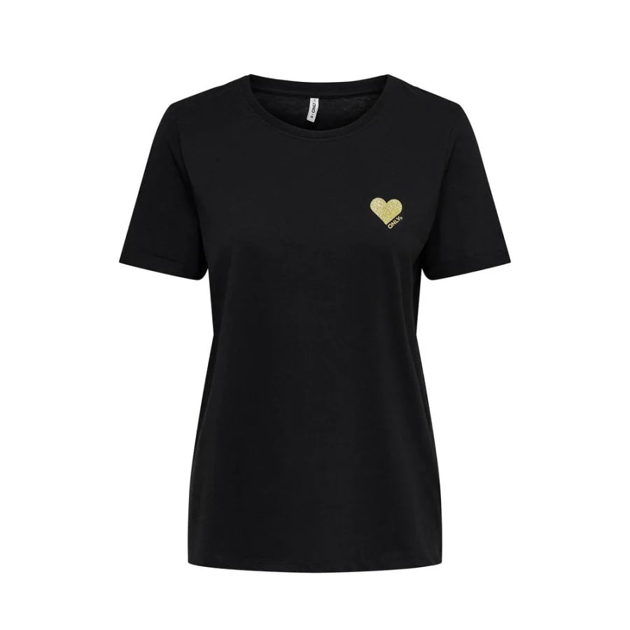 Only Black Cotton T-Shirt