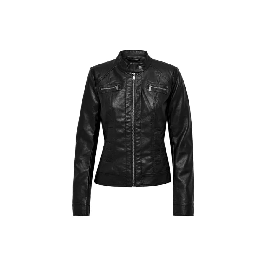 Only Black Polyester Biker Jacket