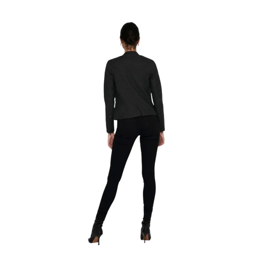 Only Black Polyethylene Biker Jacket