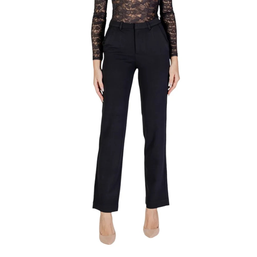 Only Black Recycled Polyester Flared Pants