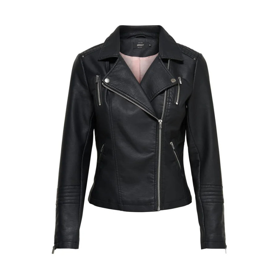 Only Black Viscose Biker Jacket
