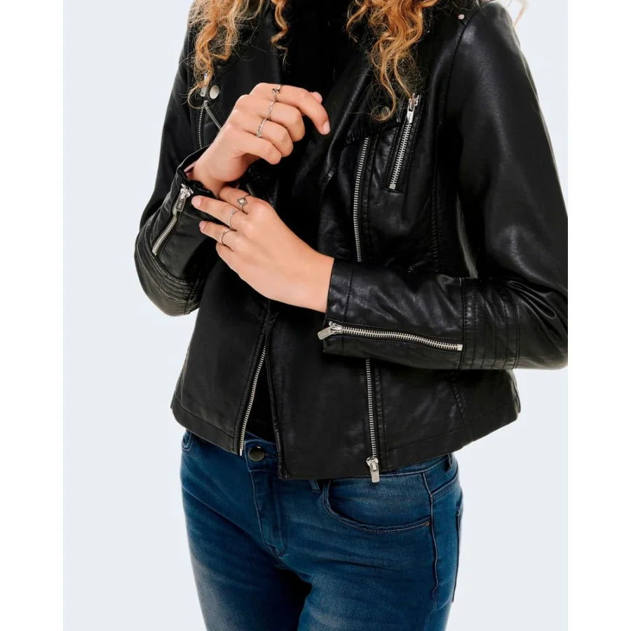 Only Black Viscose Biker Jacket