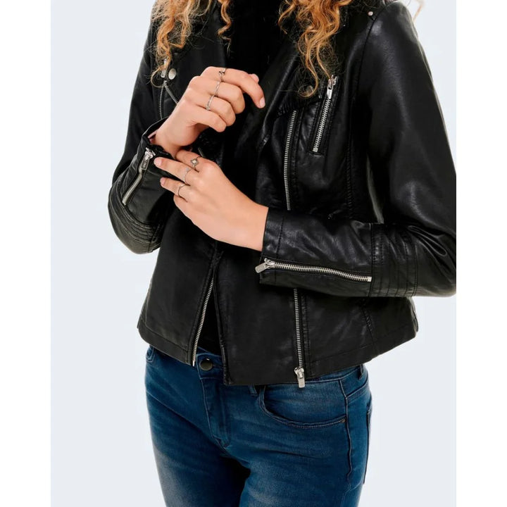 Only Black Viscose Biker Jacket