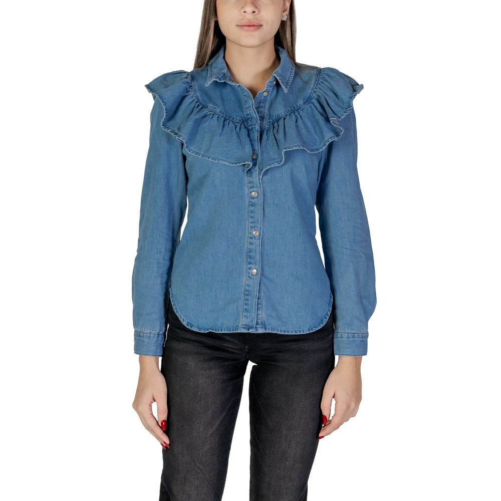 Only Blouses - Women’s Blue Cotton Blouse