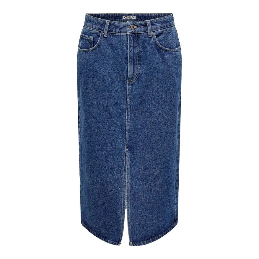 Only Blue Cotton Long Skirt