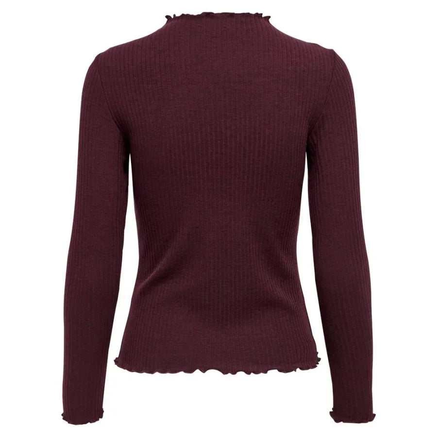 Only Bordeaux Polyester Turtleneck