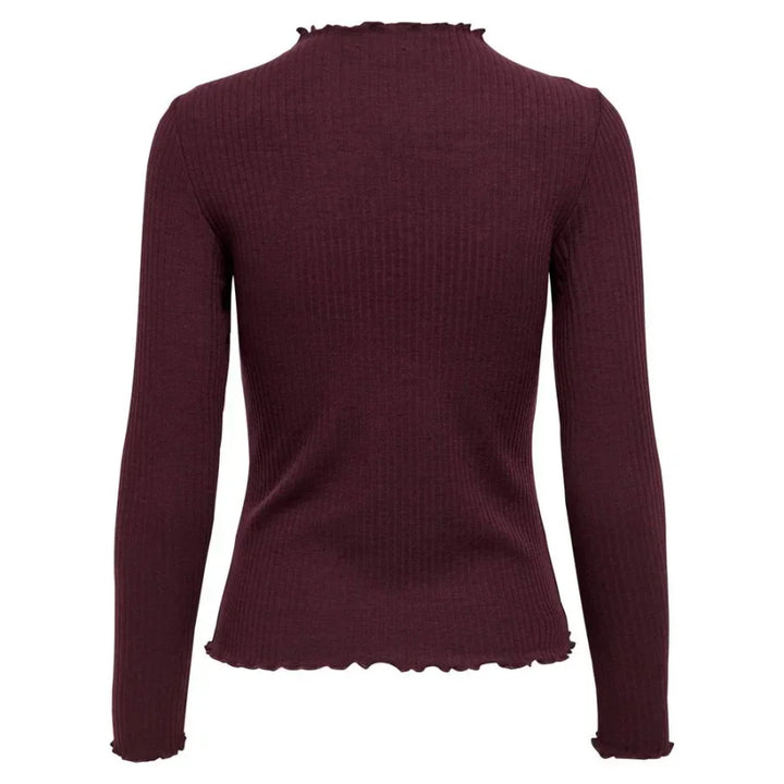 Only Bordeaux Polyester Turtleneck