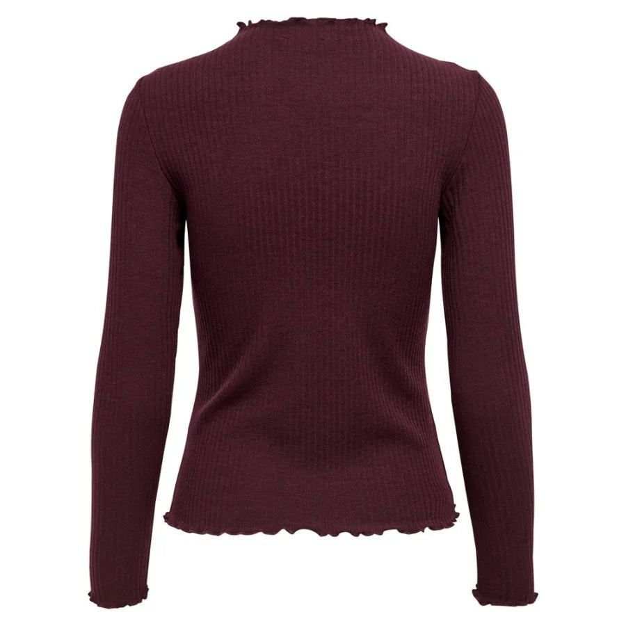 Only Bordeaux Polyester Turtleneck