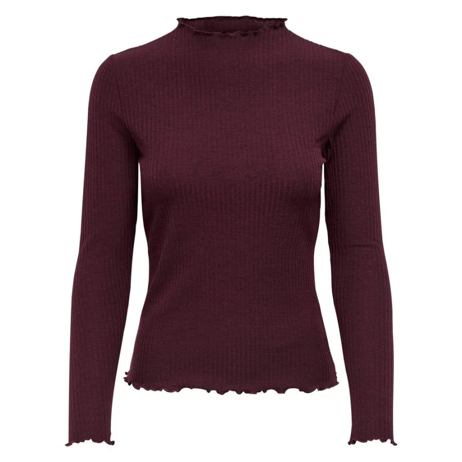 Only Bordeaux Polyester Turtleneck