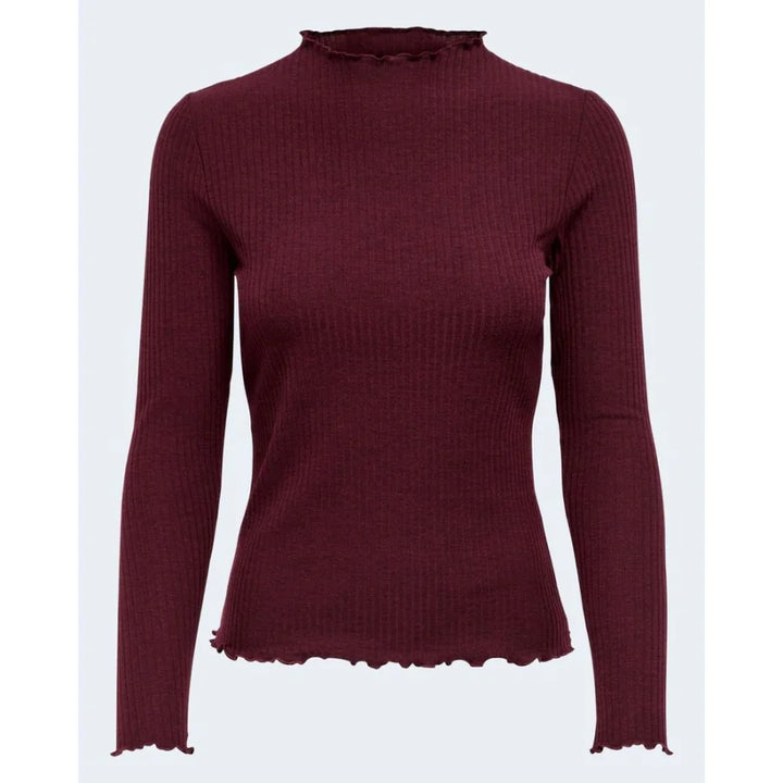 Only Bordeaux Polyester Turtleneck