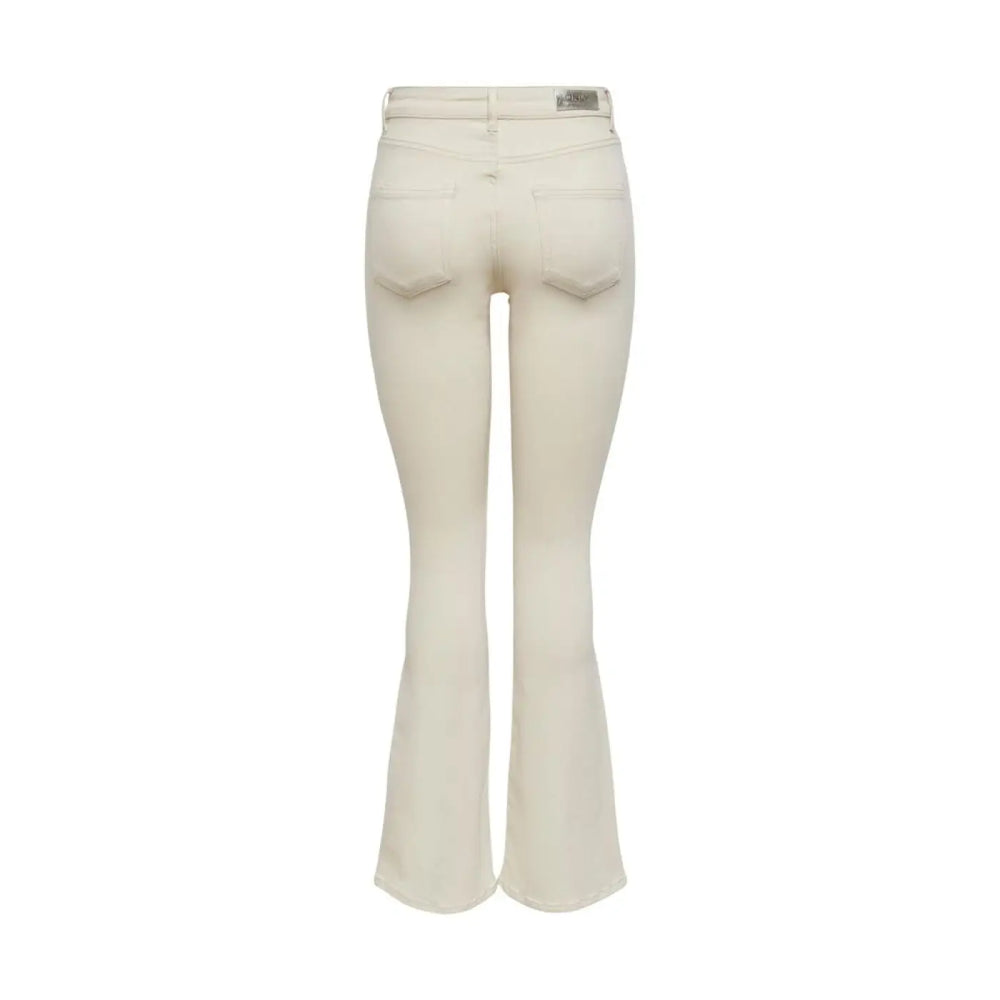 Only Cream Cotton Bootcut Jeans