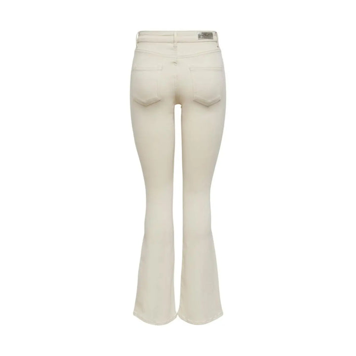 Only Cream Cotton Bootcut Jeans