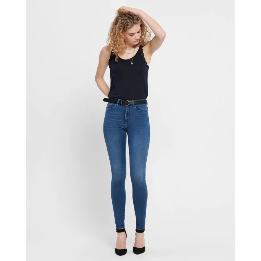 Only Light Blue Cotton Skinny Jeans