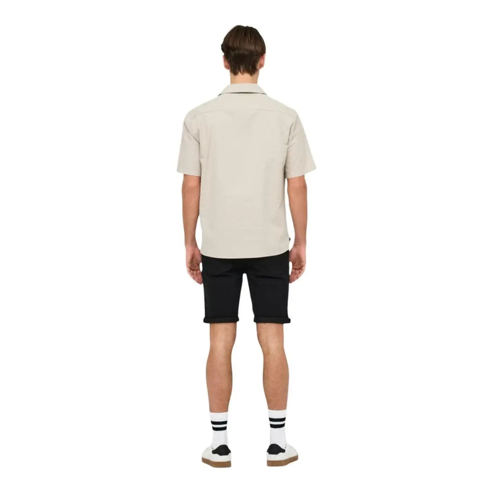 Only & Sons Beige Cotton Shortsleeve Shirt