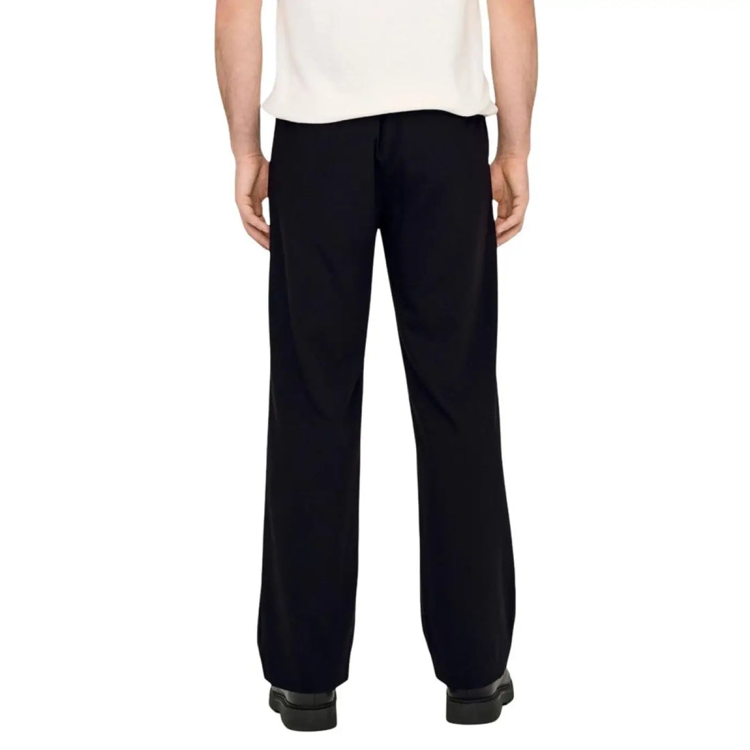 Only &amp; Sons Black Polyester Casual Pants