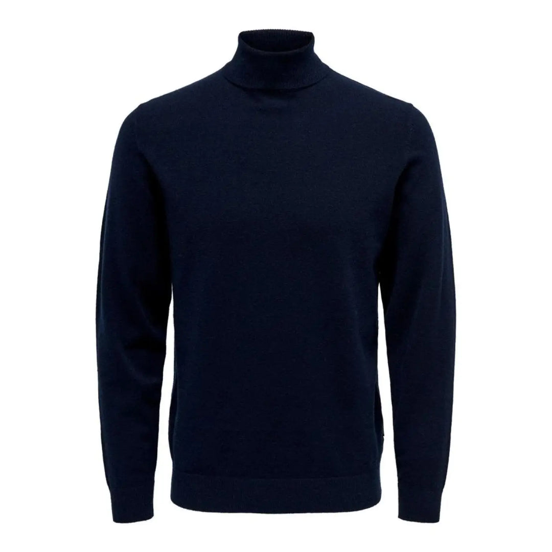 Only &amp; Sons Blue Polyester Turtleneck