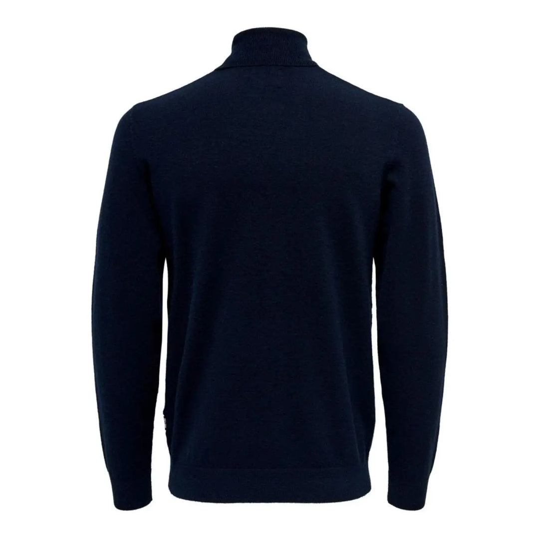 Only &amp; Sons Blue Polyester Turtleneck
